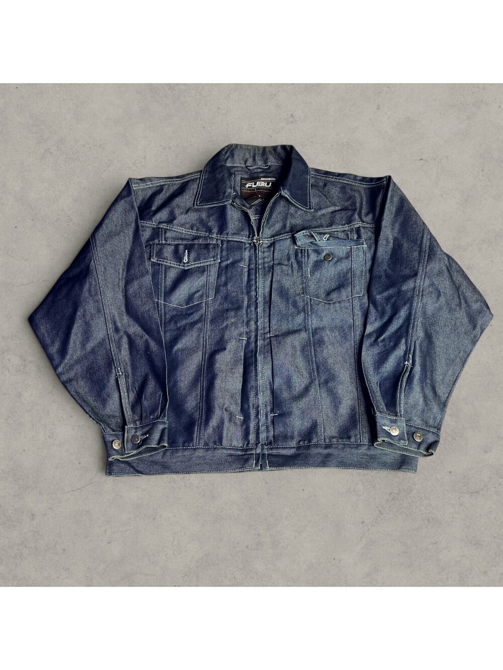 90s Y2K FUBU Denim Jacket Full-zip Hip Hop Size XL